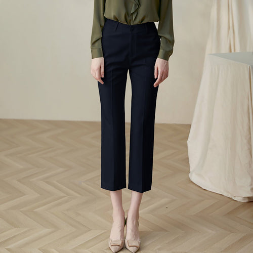 Mid Rise Navy Workwear Pants   0cm