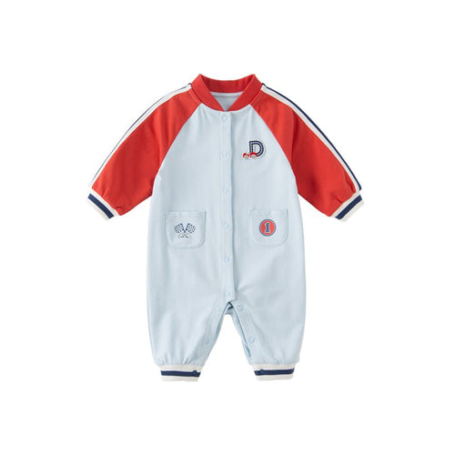 Mini Car Racer Boy Blue Romper   0cm