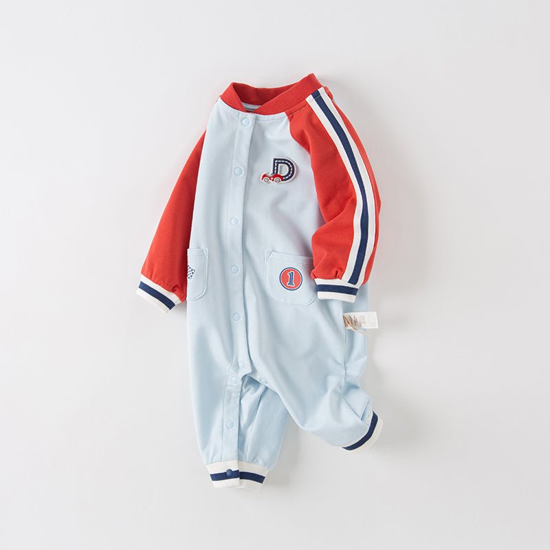 Mini Car Racer Boy Blue Romper   0cm