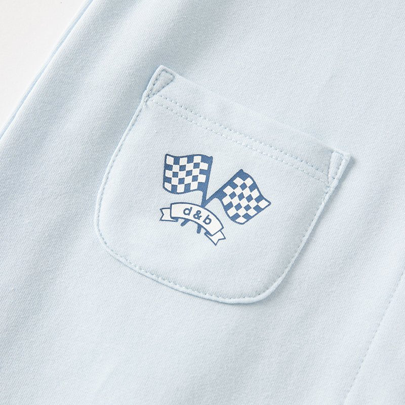 Mini Car Racer Boy Blue Romper   0cm