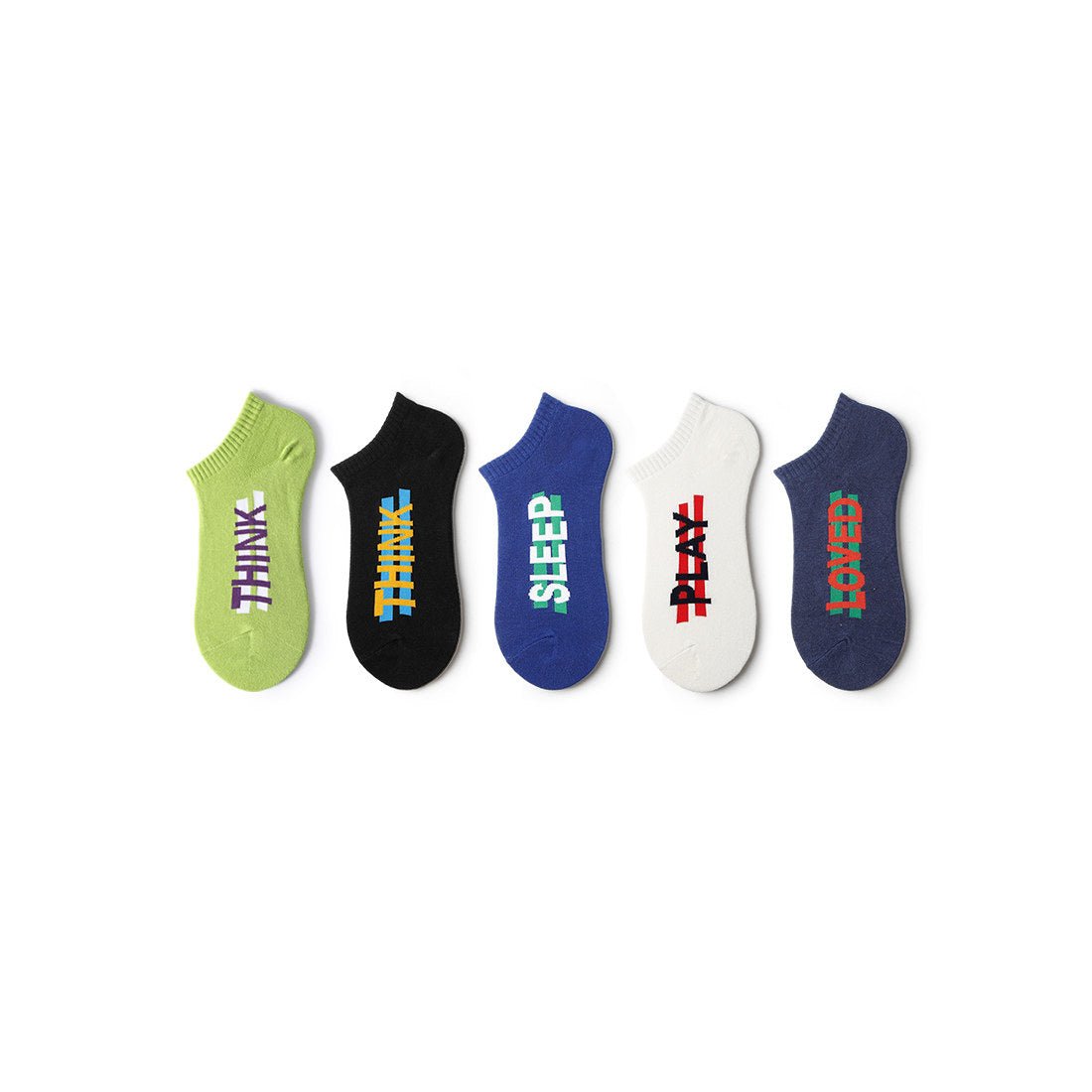 Moder Life Summer Unisex 5pcs Ankle Socks Set   0cm