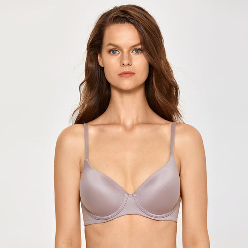 Molded Contour Back Closure Triangle Cup Underwire Lavender Bra   0cm