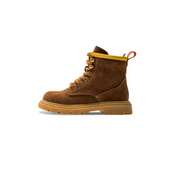 Monster Crusher Side Zip Kids Brown Suede Trucker Boots