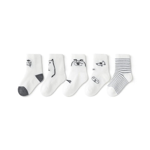 My Best Friend Thin Mesh Breathable Boy 5pcs Crew Socks Set   0cm