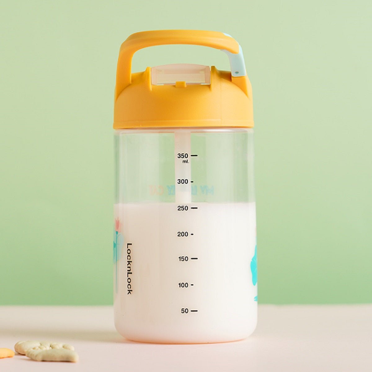 My Lovely Cat Kids Soft Straw 430ml Yellow Water Bottle   0cm