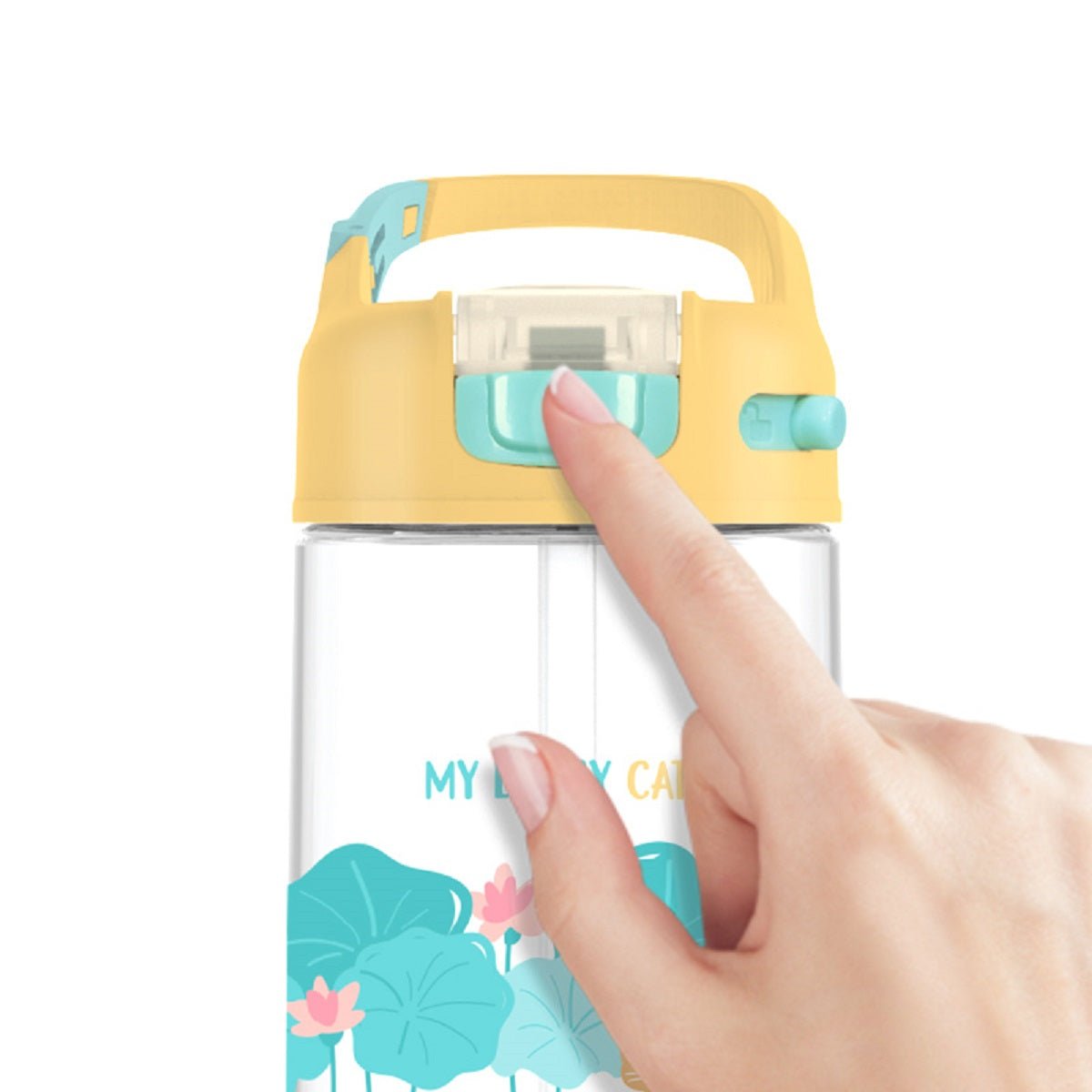 My Lovely Cat Kids Soft Straw 430ml Yellow Water Bottle   0cm