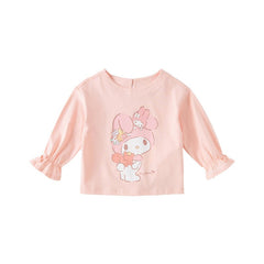 My Melody Long Sleeve Girl Bowknot Cuff Pink Tee