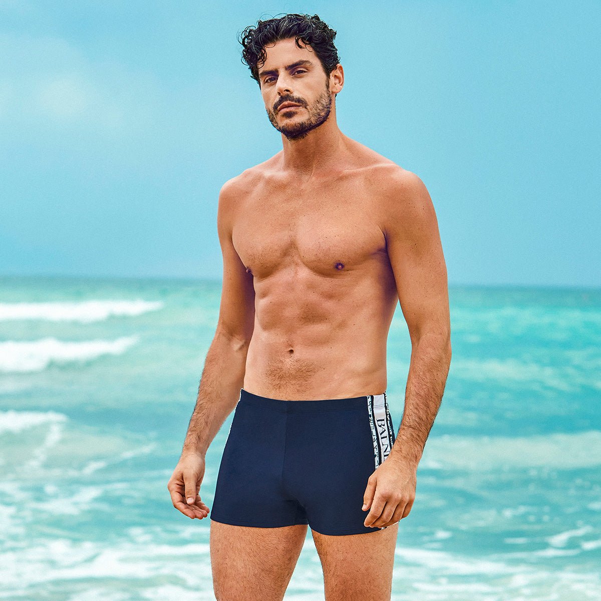 Mysterious Code Navy Swim Shorts   0cm