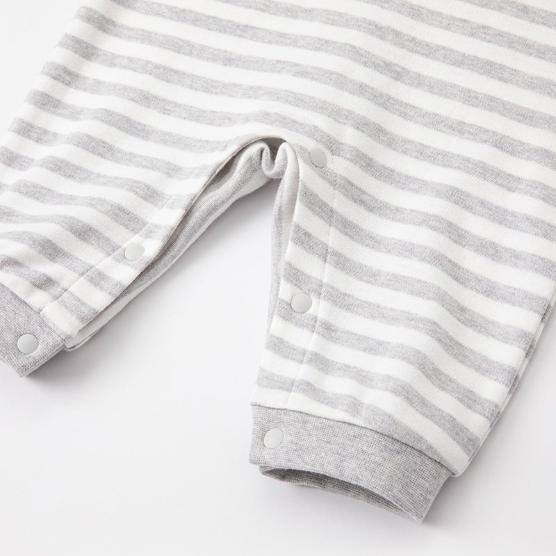 Napping Puppy New Born Baby Boy Grey Striped Romper   0cm