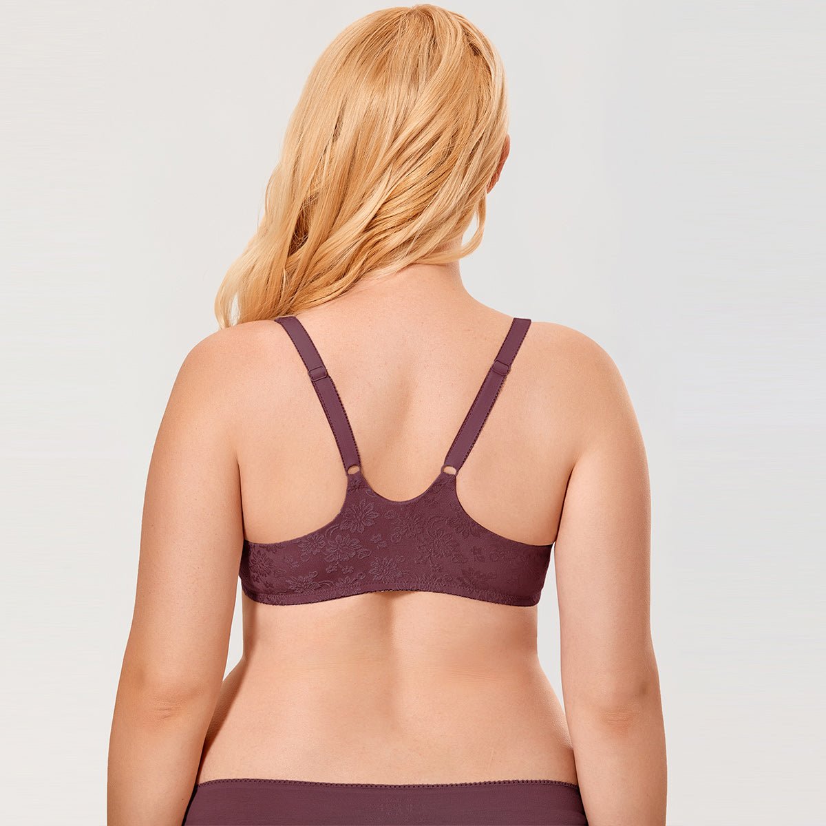 Nature Look Seamless Plunge Underwire Comfortable Wine Bra   0cm