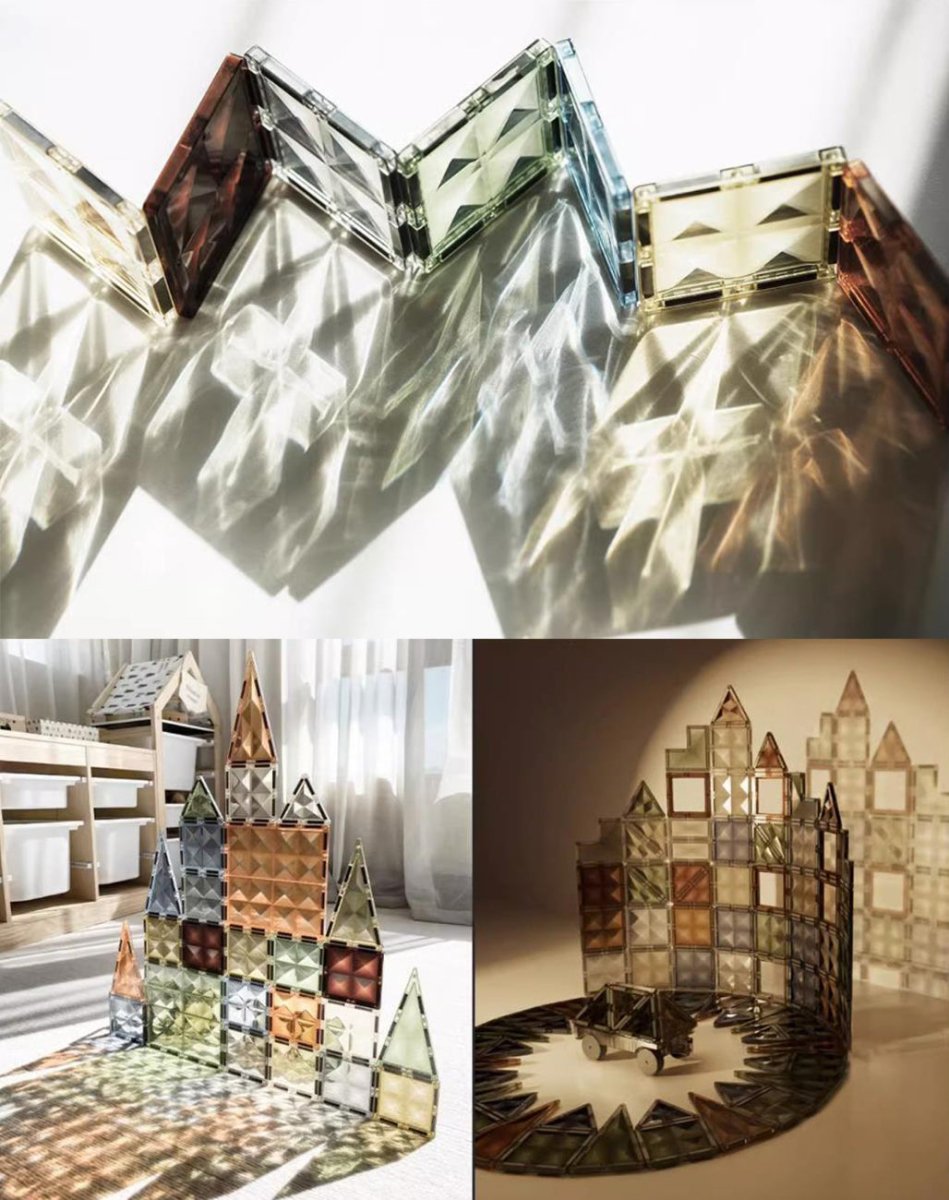 Nature World 100pcs Transparent Magnetic Tiles With Storage Box   0cm