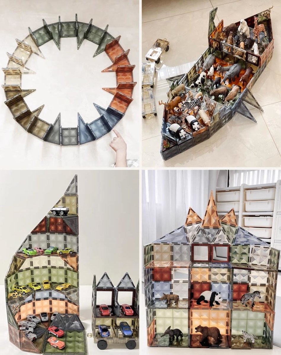 Nature World 100pcs Transparent Magnetic Tiles With Storage Box   0cm