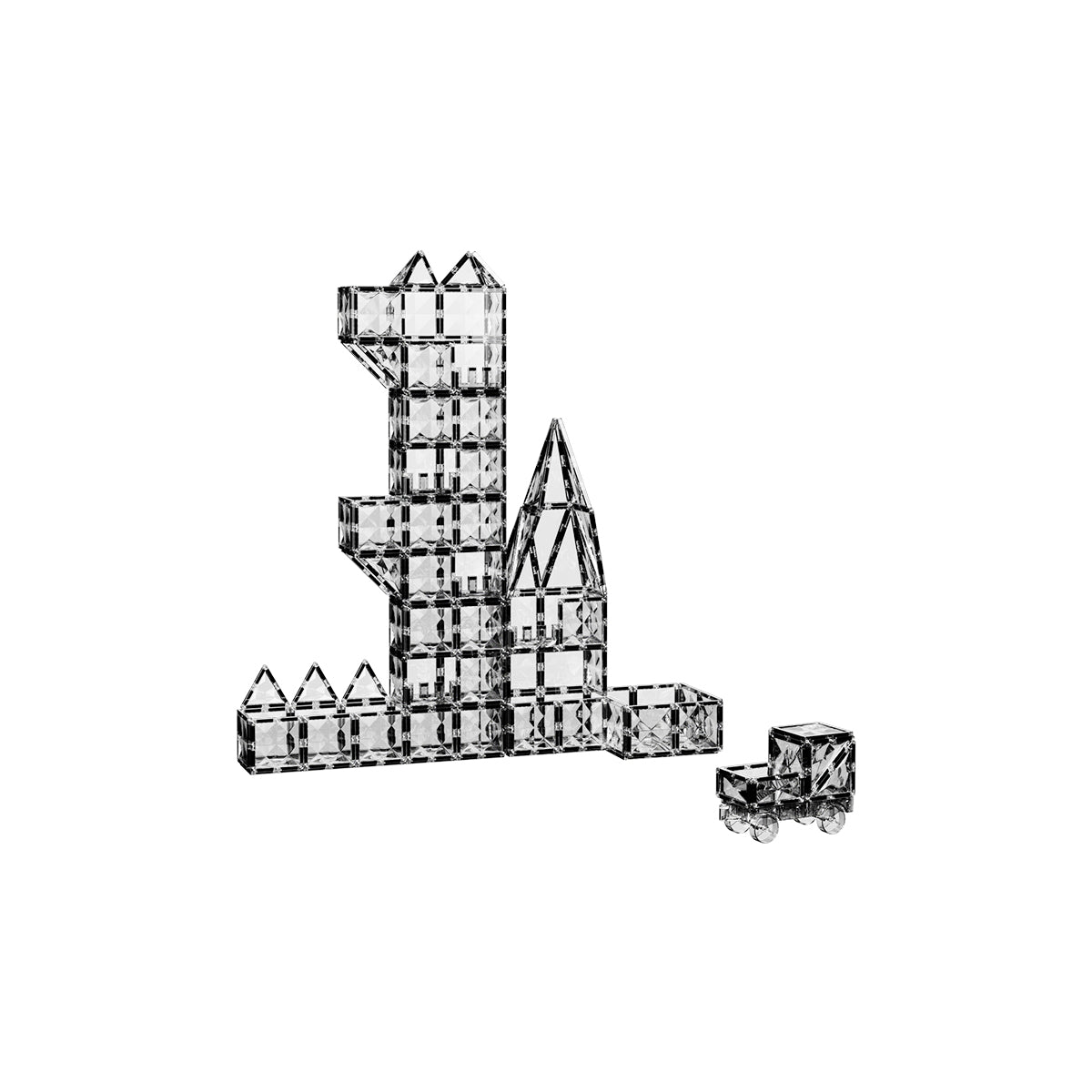 Nature World 100pcs Transparent Magnetic Tiles With Storage Box   0cm