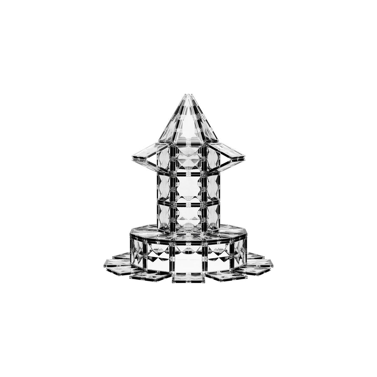 Nature World 60pcs Transparent Magnetic Tiles With Storage Box   0cm