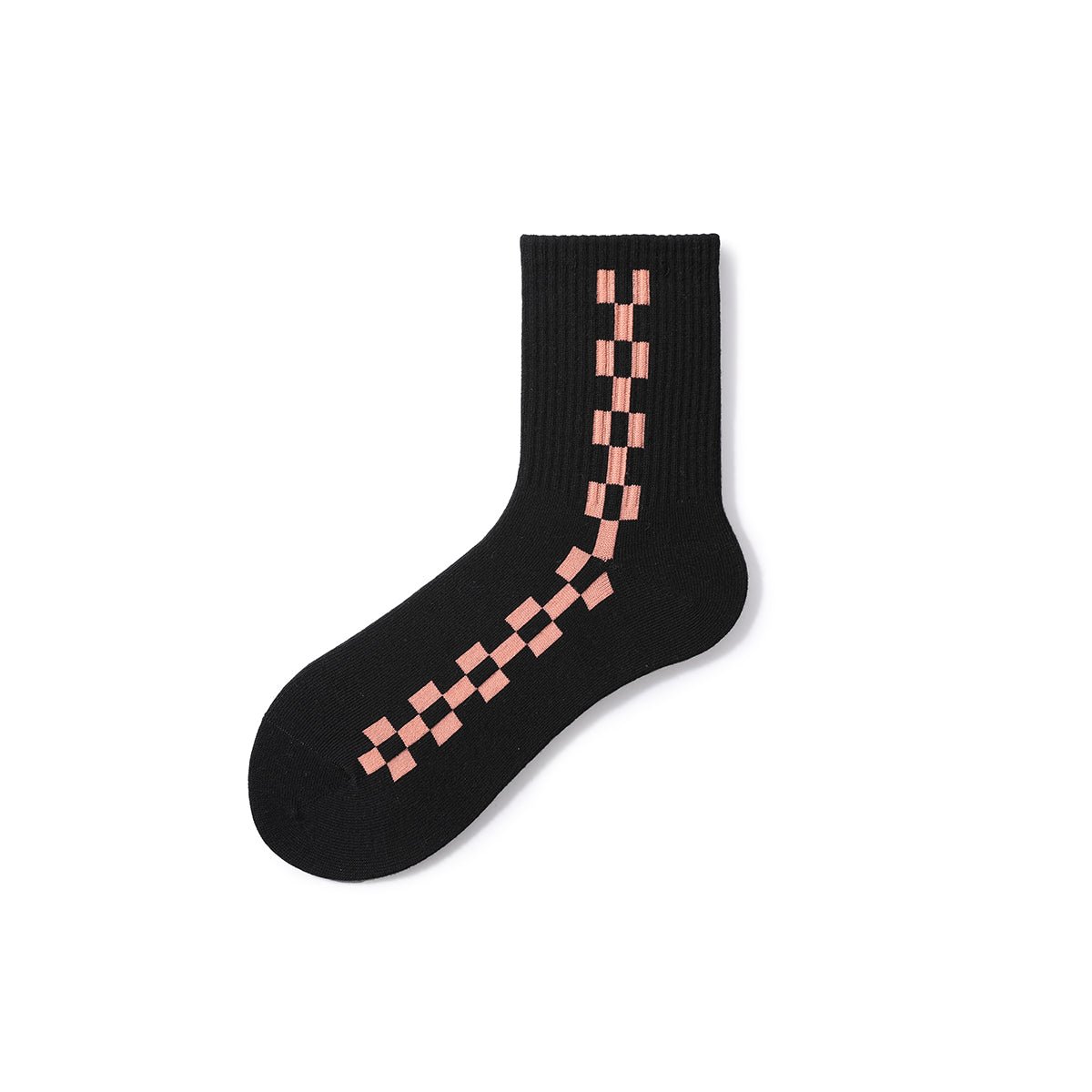 Neon Pink All season Women 5pcs Active Crew Socks Set   0cm