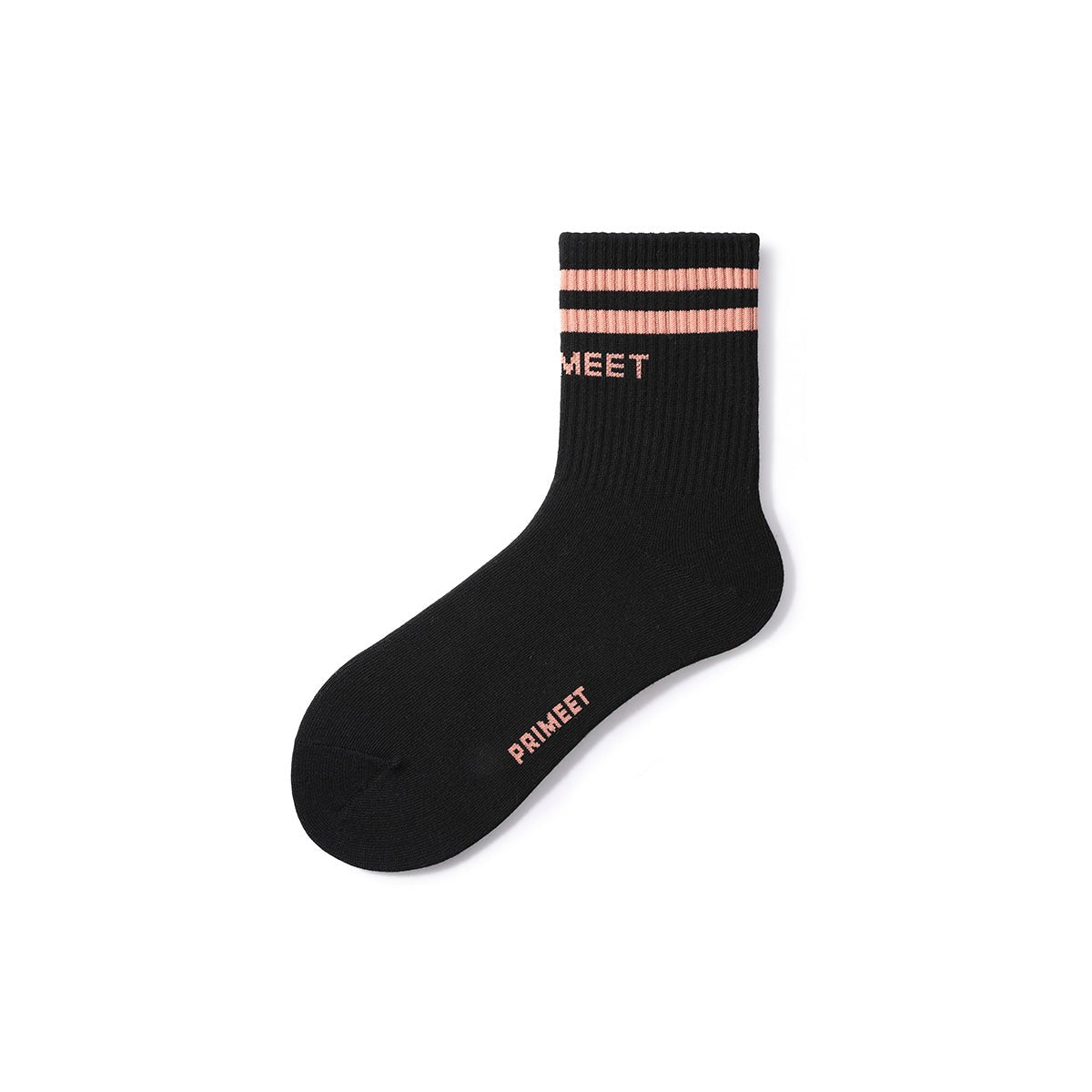Neon Pink All season Women 5pcs Active Crew Socks Set   0cm