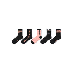 Neon Pink All-season Women 5pcs Active Low Cut Socks Set