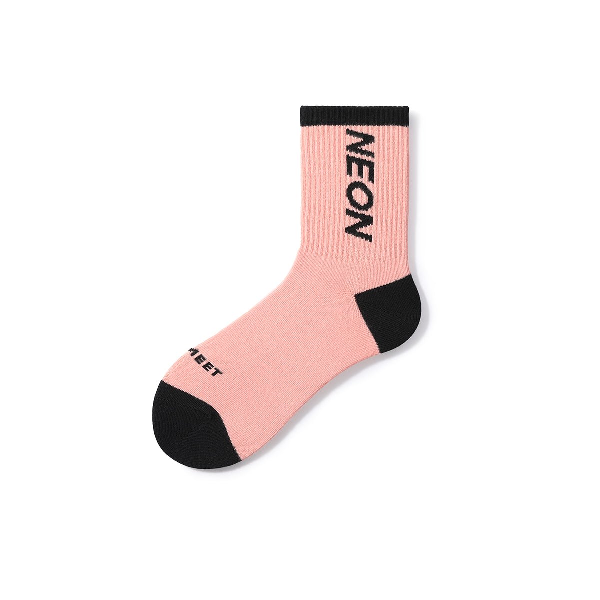Neon Pink All season Women 5pcs Active Crew Socks Set   0cm
