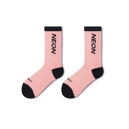 Neon Pink All-season Women 5pcs Low Cut Socks Set - 0cm