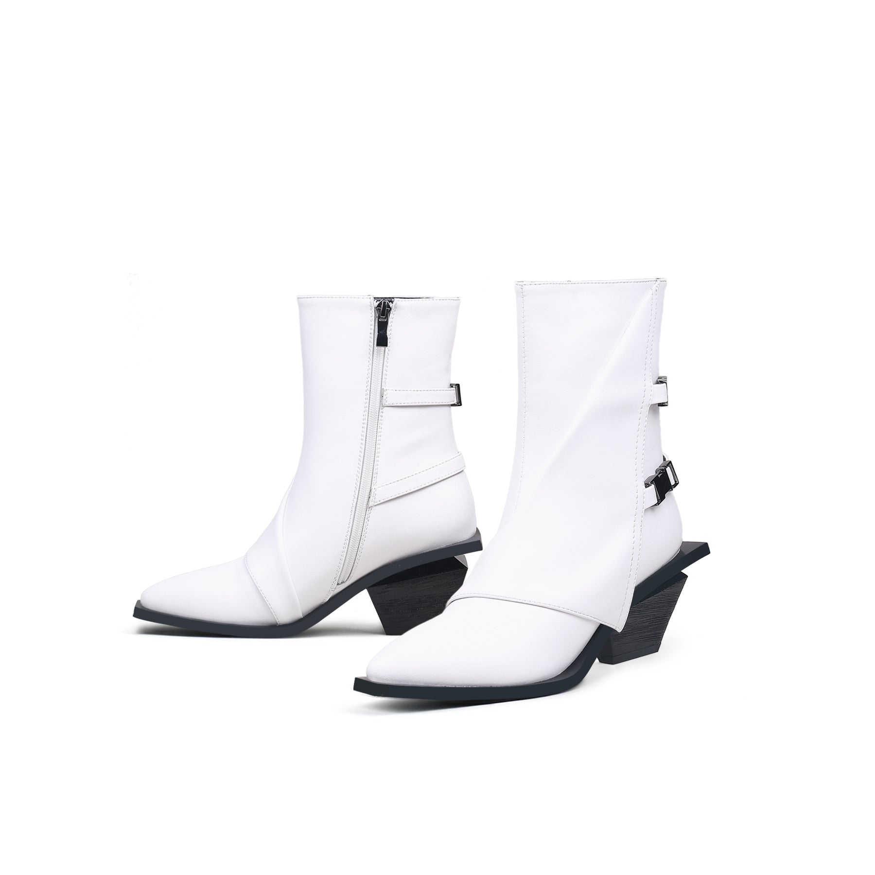 Next Page Belted White Boots - 0cm