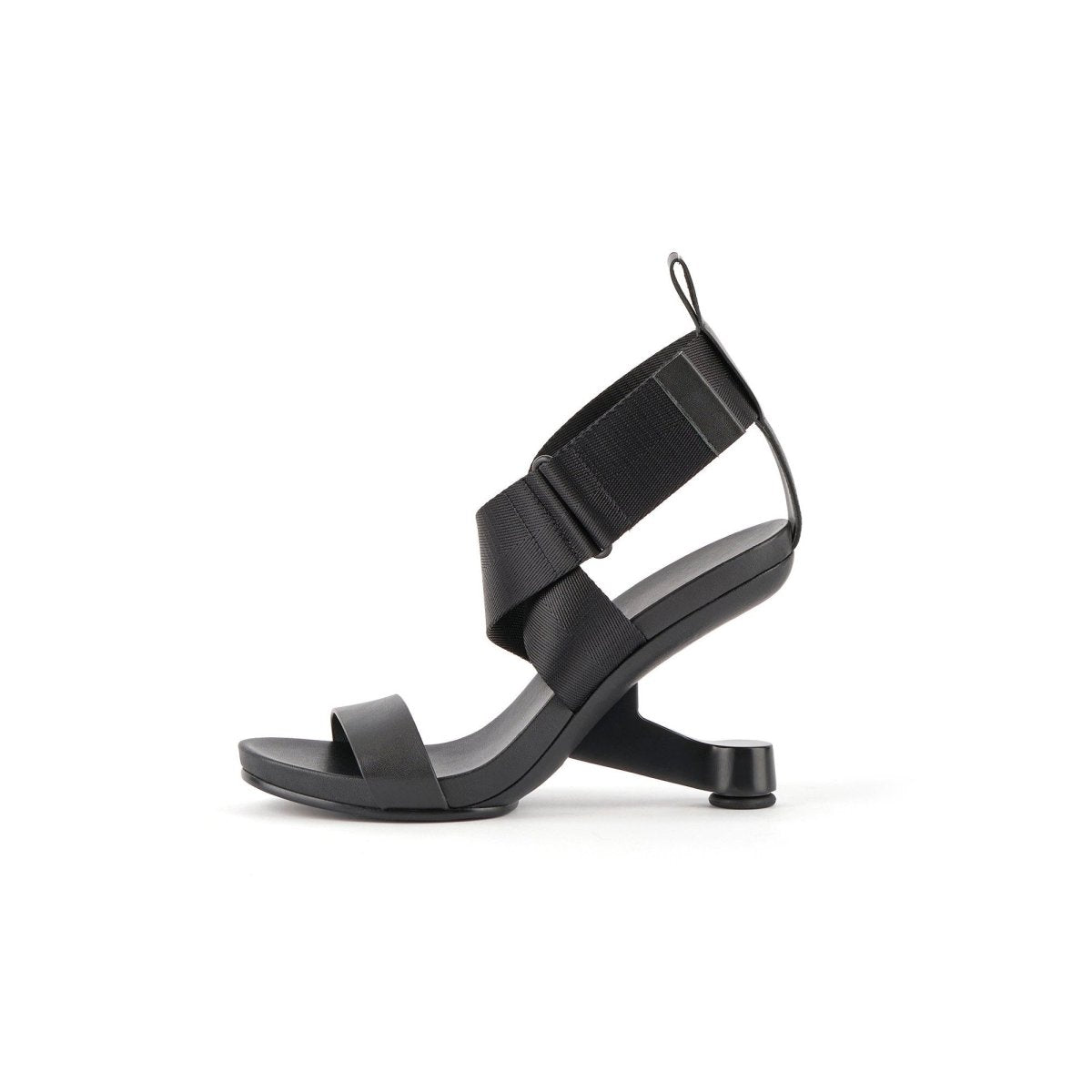 Ninon Strange Heel Black Sandals - 0cm