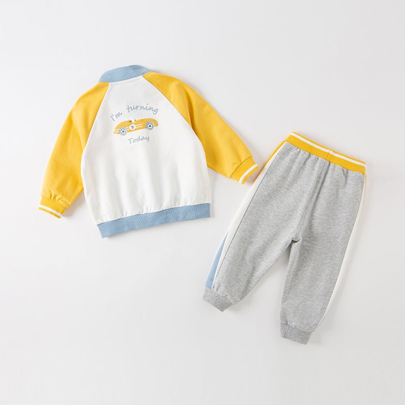 No. 9 Contest Boy Two piece Yellow Baseball Jacket & Pants Set   0cm