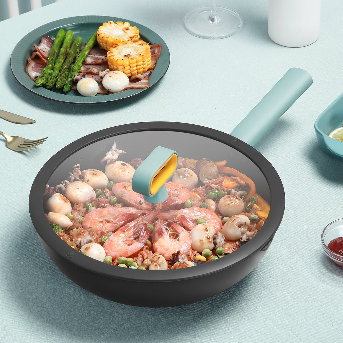 Nordic Starry Stone 28cm Black Non stick Wok Pan   0cm