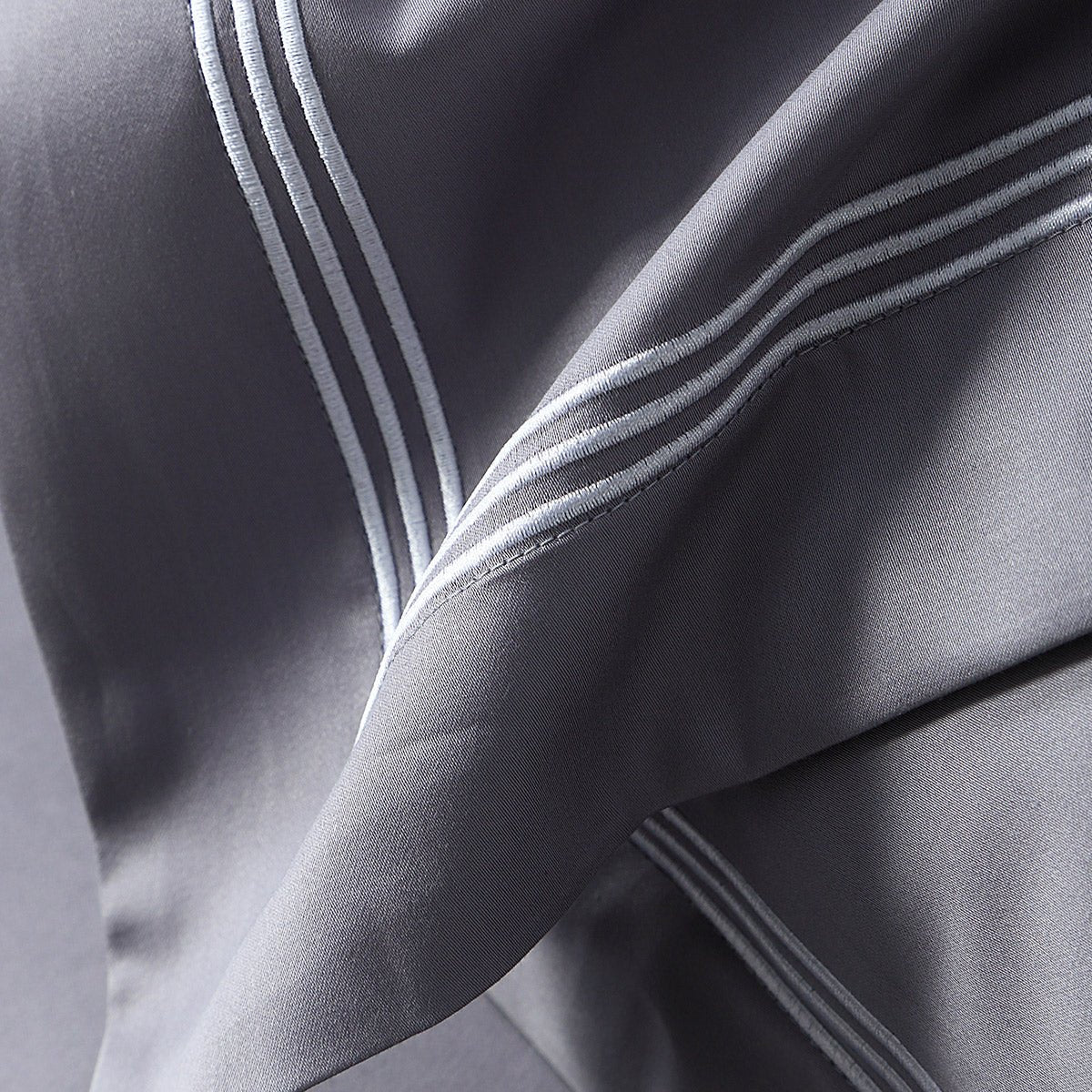 Noy 4 Pieces 100s Pure Cotton Grey Quilt Cover Set   0cm