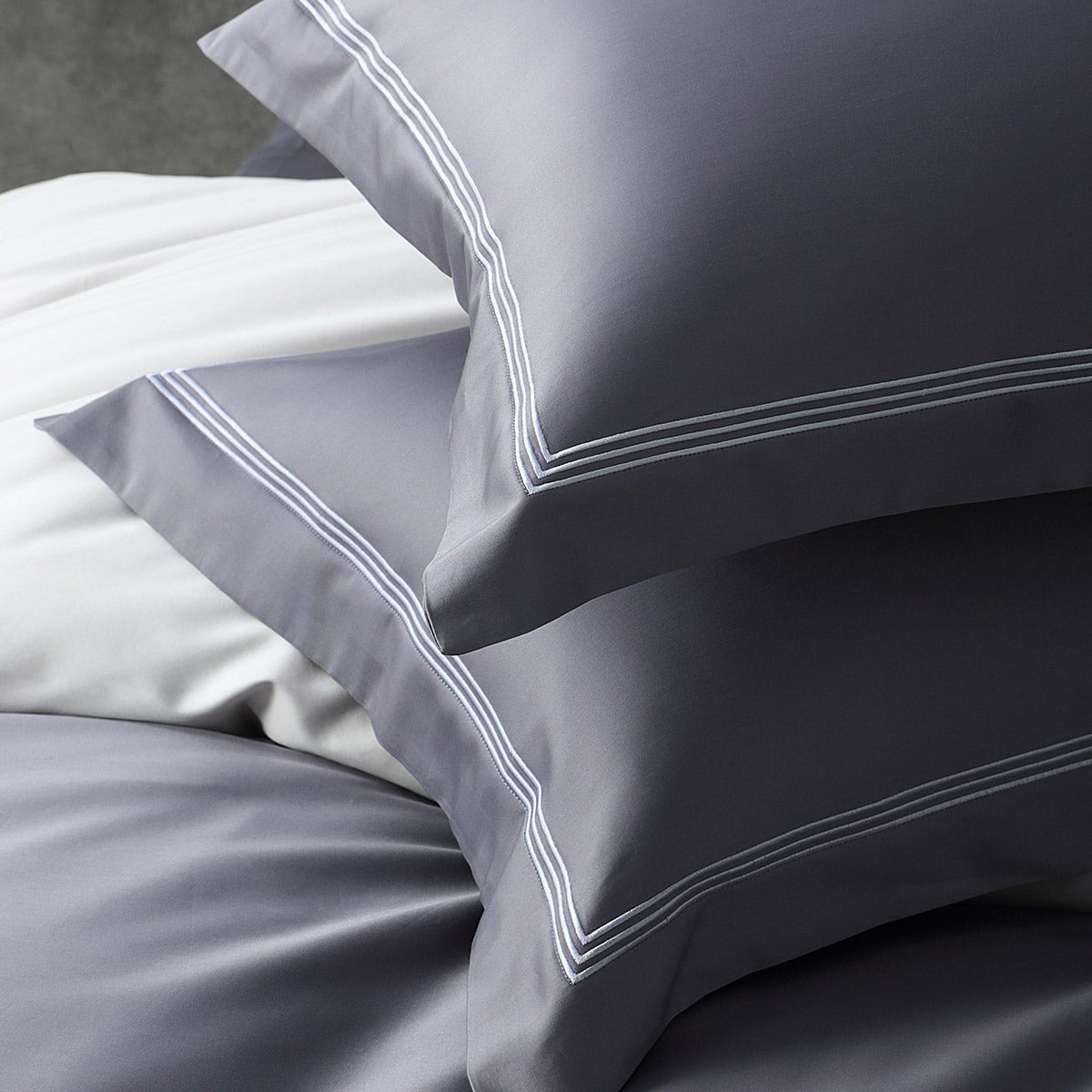 Noy 4 Pieces 100s Pure Cotton Grey Quilt Cover Set   0cm