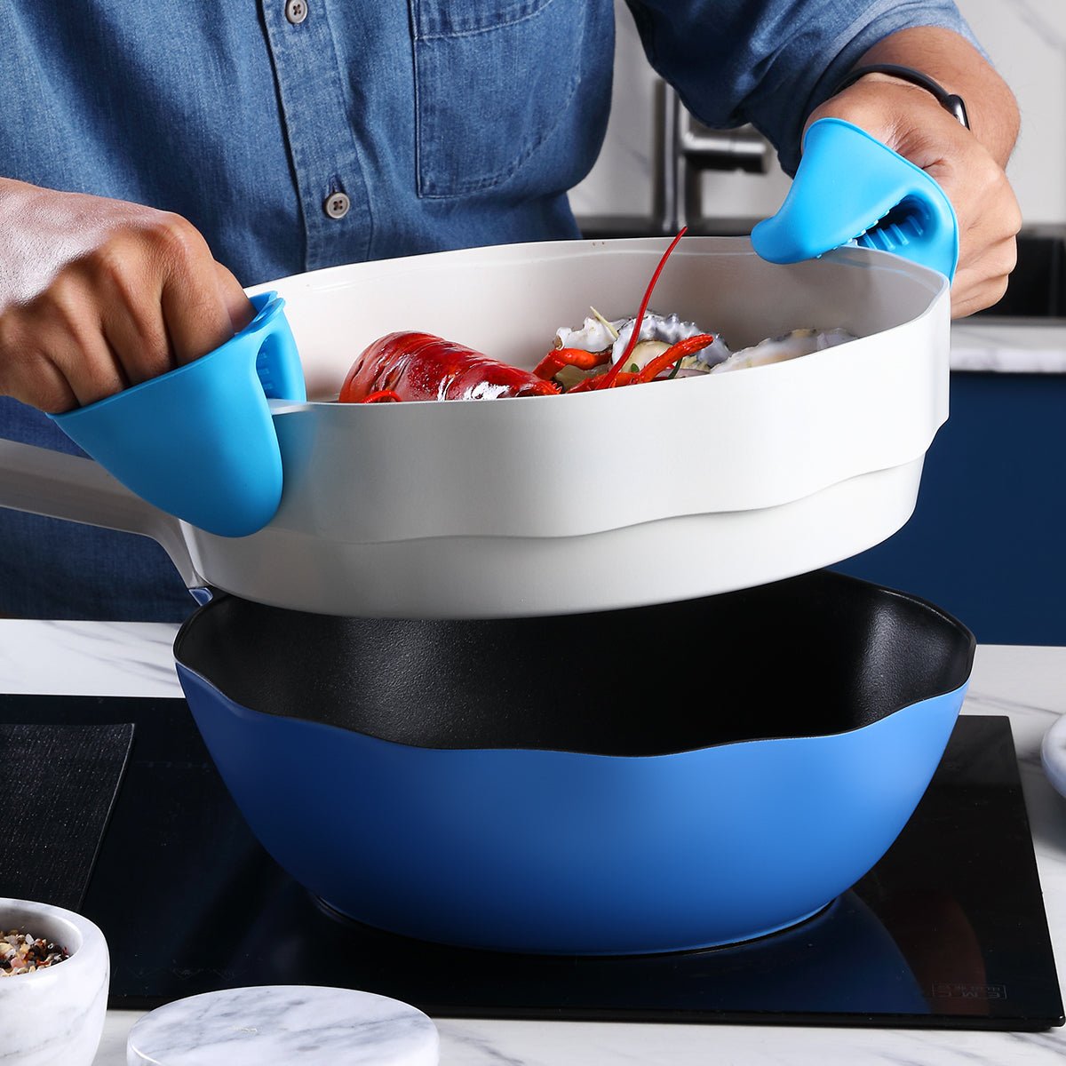 Ocean Wave 30cm White Steamer Basket   0cm