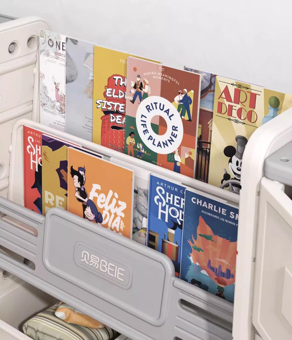 Odin Bear Ivory Bookshelf & Storage Combo Set   0cm