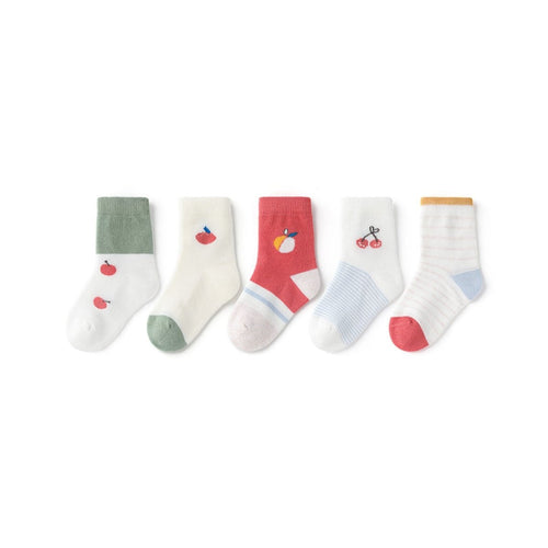 Orchard Road Thin Mesh Breathable Girl 5pcs Crew Socks Set   0cm
