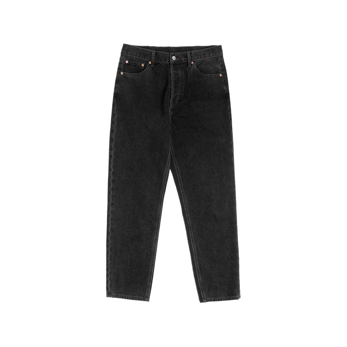 Organic Washed Straight-Leg Relaxed Fit Charcoal Jeans - 0cm