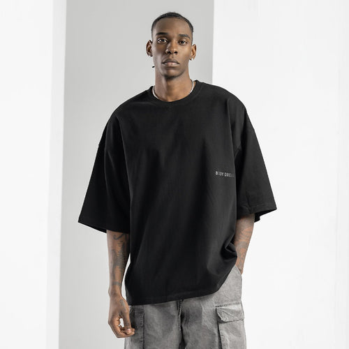 Original Heavyweight Oversized Acid Wash Black Tee   0cm