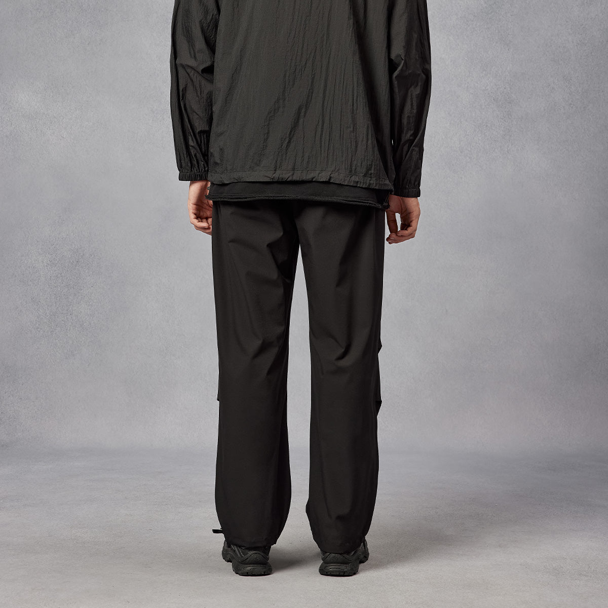 Outdoor Water Resistant Drawstring Black Paratrooper Pants   0cm