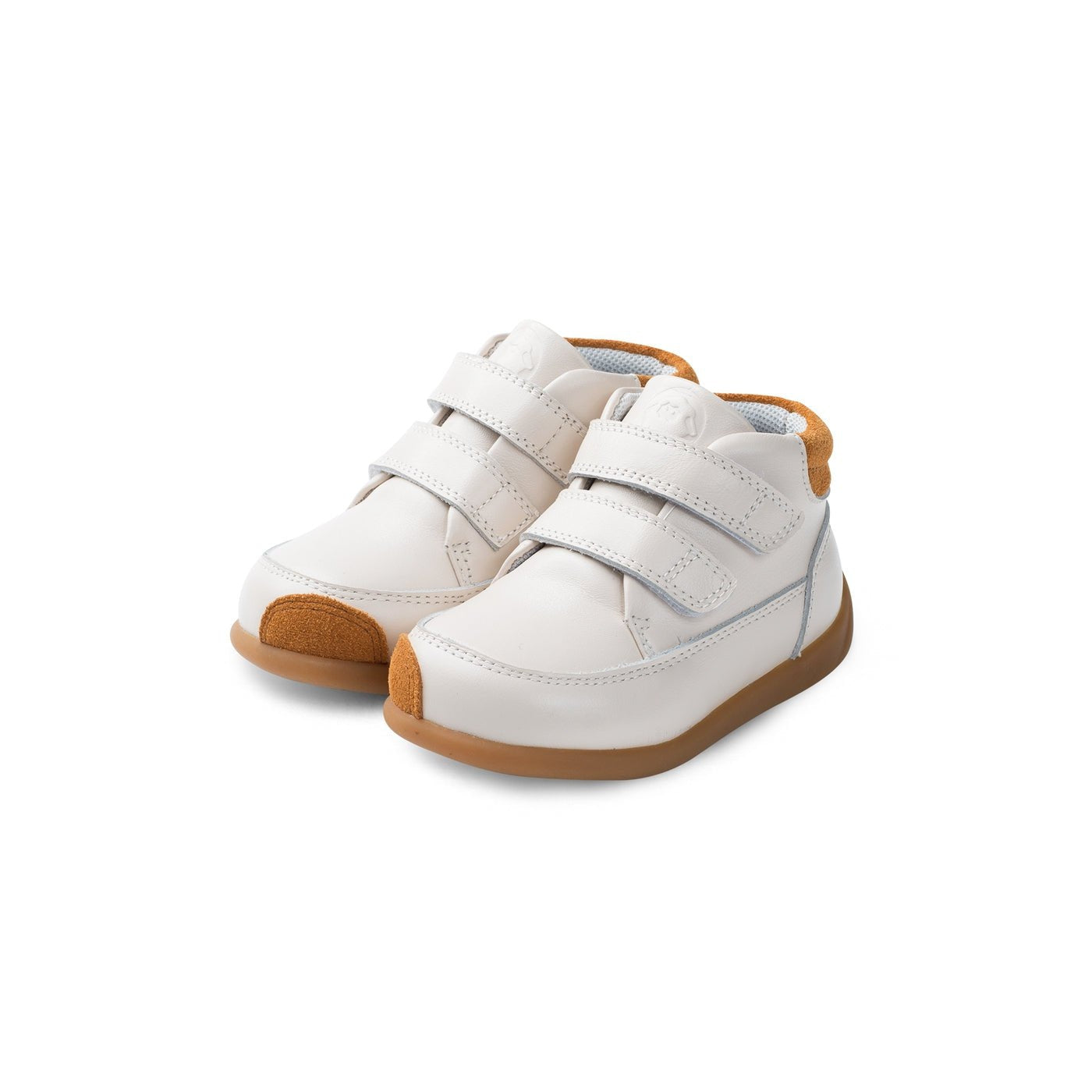 Patch Mark Soft Sole Pre-walker Cream Baby Mid-top Sneakers - 0cm