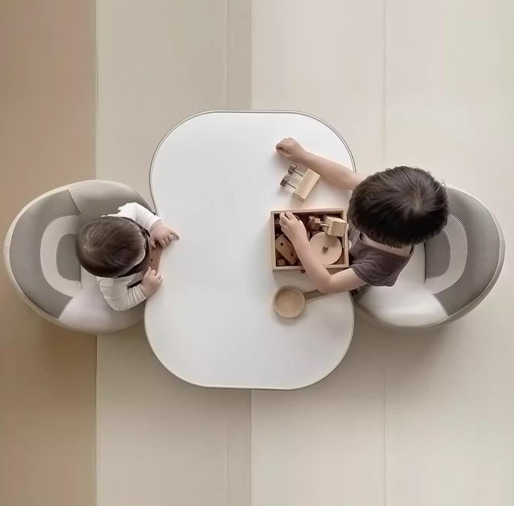 Peanut Height Adjustable Dual kid White Study Table   0cm