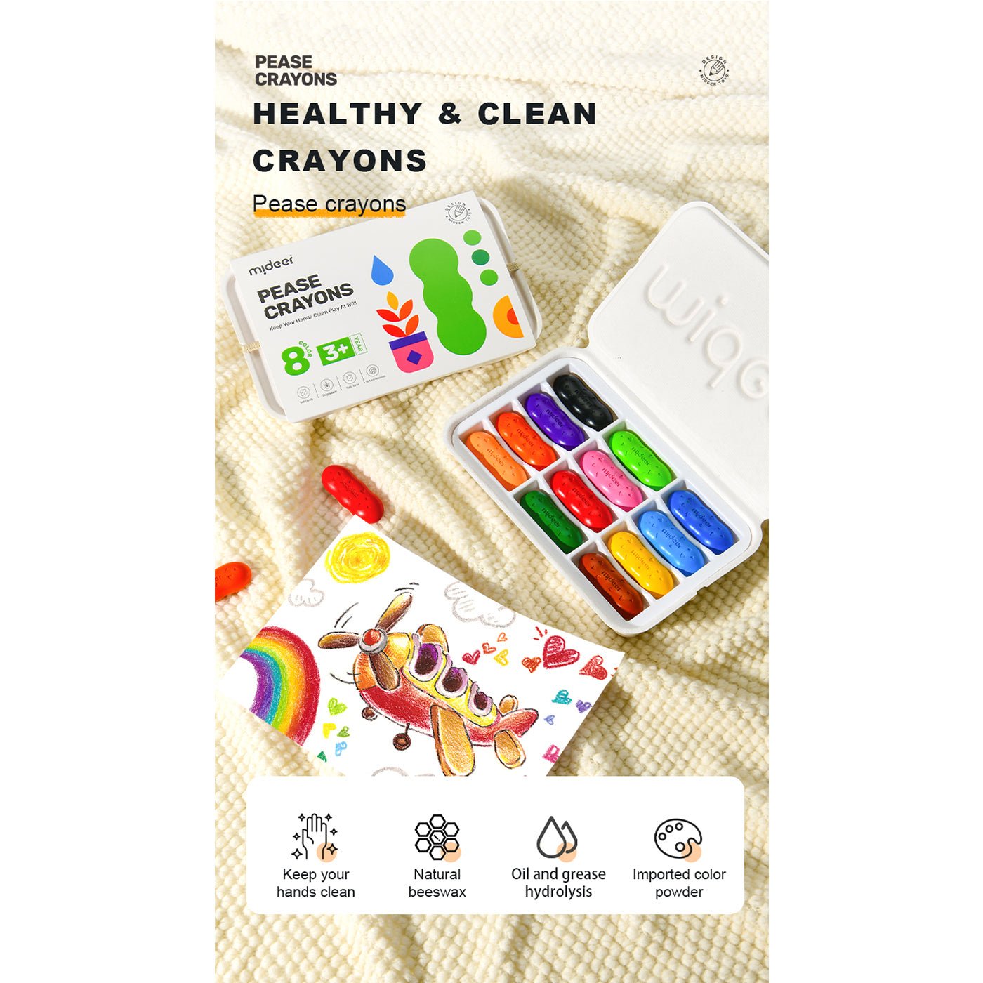 Pease Crayons 8 Colors   0cm
