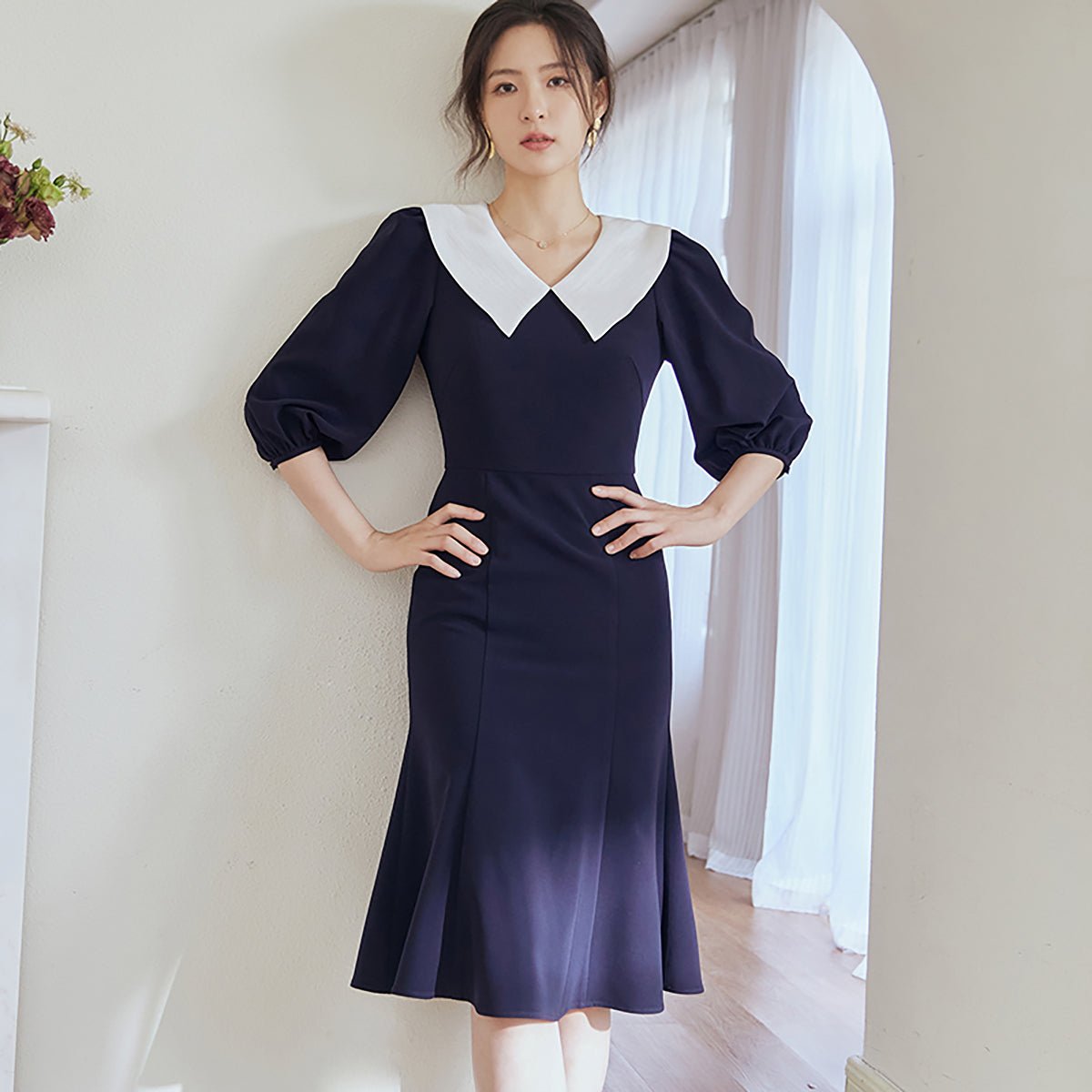 Perfect Night Out Navy Midi Dress   0cm
