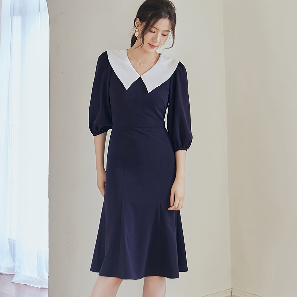 Perfect Night Out Navy Midi Dress   0cm