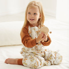 Playing Squirrel Long Sleeve Kids Brown One Piece Pyjama