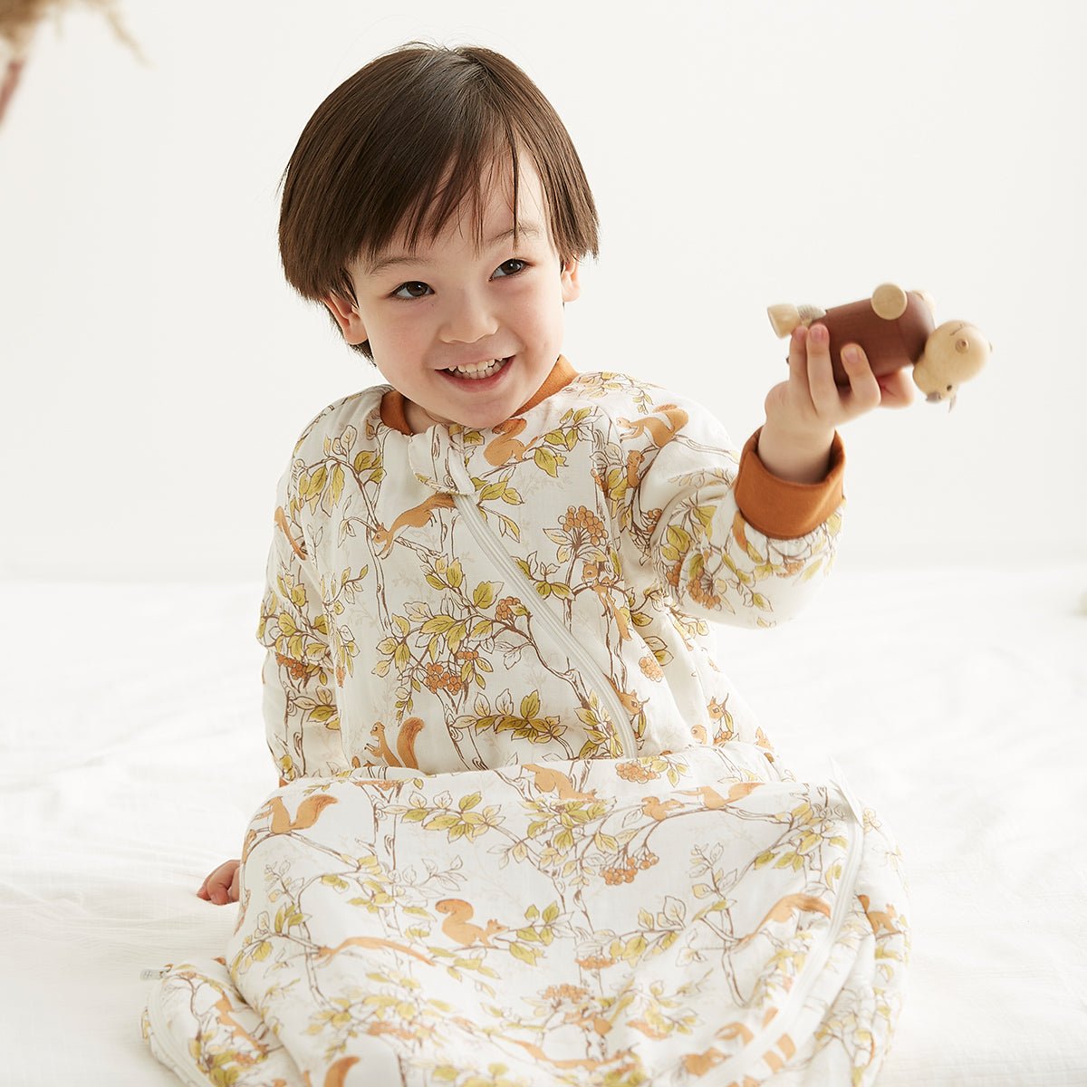 Playing Squirrel Long Sleeve Kids Brown Sleeping Bag   0cm