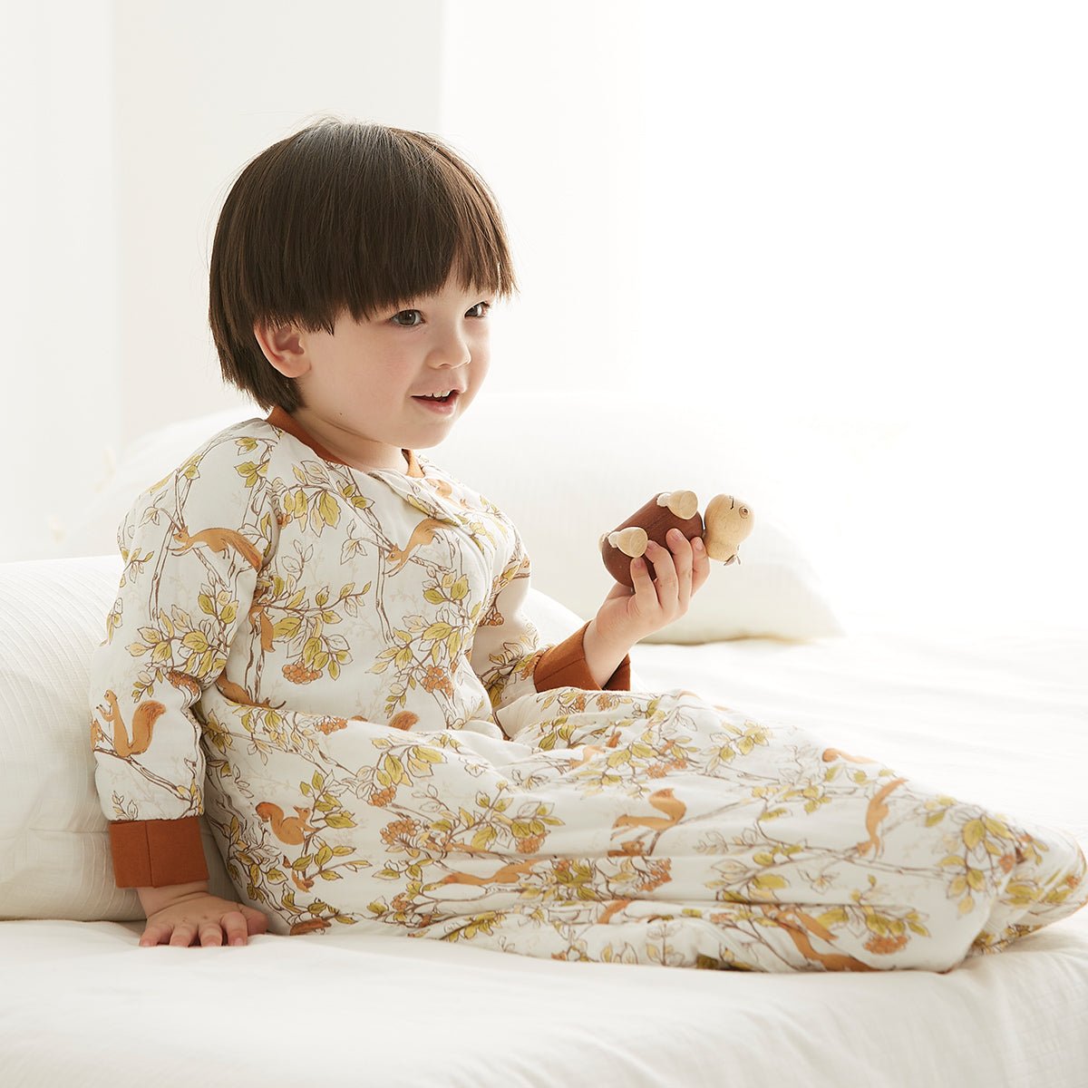 Playing Squirrel Long Sleeve Kids Brown Sleeping Bag   0cm