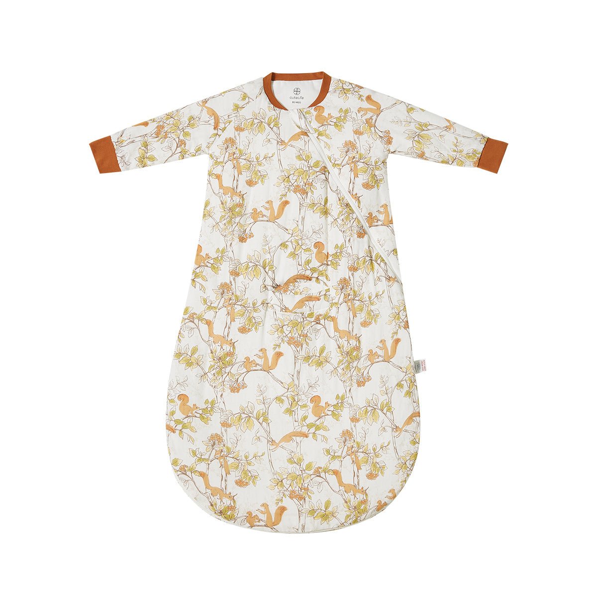 Playing Squirrel Long Sleeve Kids Brown Sleeping Bag   0cm