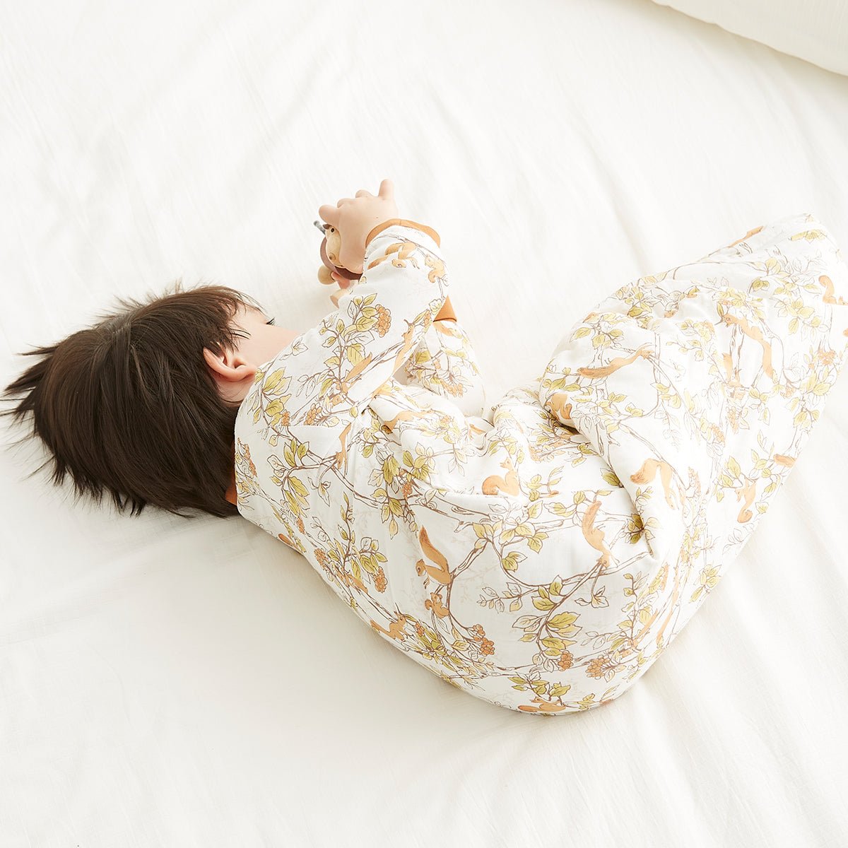 Playing Squirrel Long Sleeve Kids Brown Sleeping Bag   0cm