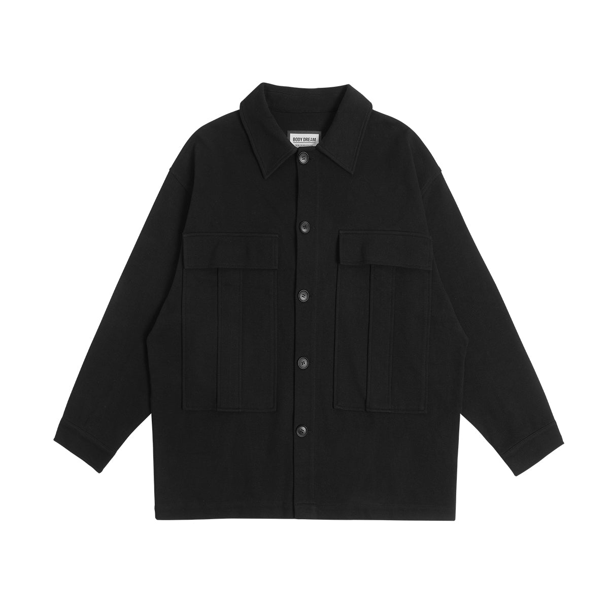 Pocket detail Oversized Black Knitted Jacket   0cm