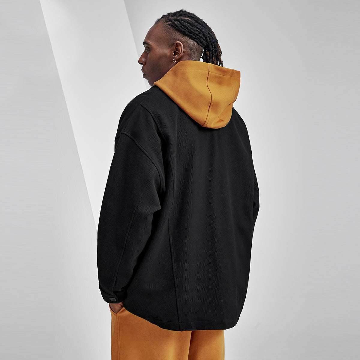 Pocket detail Oversized Black Knitted Jacket   0cm