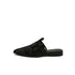 Pointed-Toe Sheer Mesh Zip Accent Black Mules - 0cm