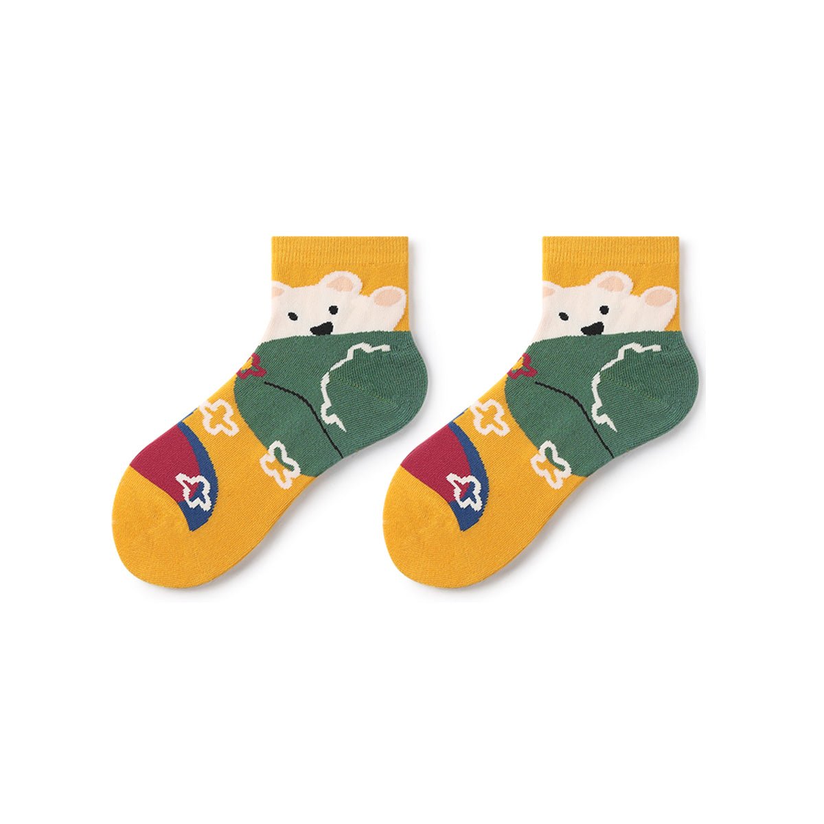 Polar Bear Summer Women 5pcs Crew Socks Set   0cm