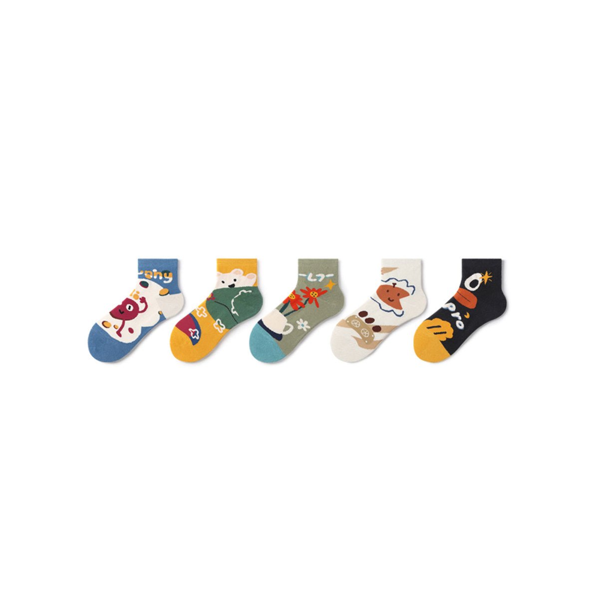 Polar Bear Summer Women 5pcs Crew Socks Set - 0cm